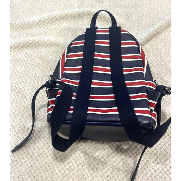 Tommy Hilfiger Navy Blue and Red Small Backpack - Picture 3 of 5